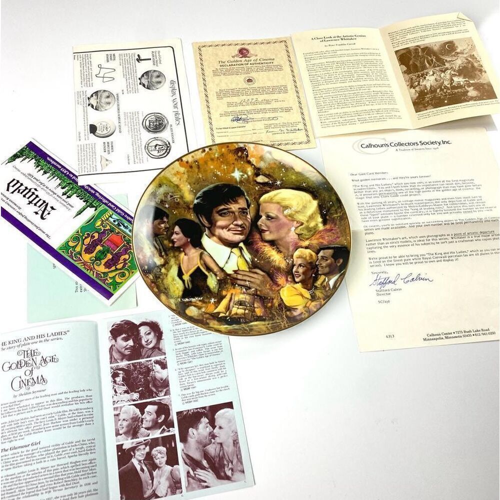 Vintage The Golden Age of Cinema “The King and His Ladies” Collector Plate CE068